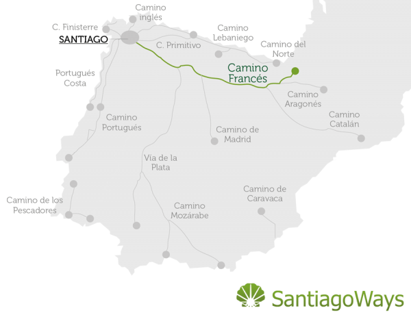 Camino de Santiago Map of Routes